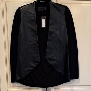 Blaque Label Black Faux Leather Blazer small